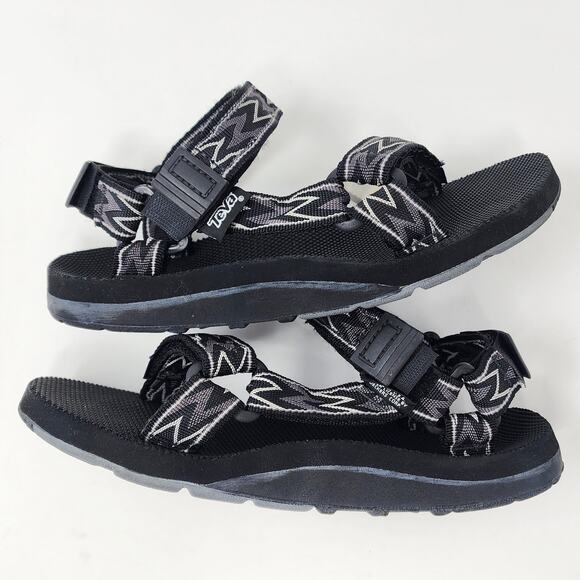 Vintage Teva Sandals Men 9 USA Made Grey Black Zigzag Sport Water Fishing Shoes - Picture 7 of 11